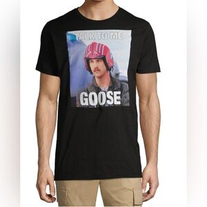 TOPGUN TALK TO ME GOOSE Black Graphic T-Shirt